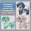 Patchwork Dachshunds Clipart Bundle