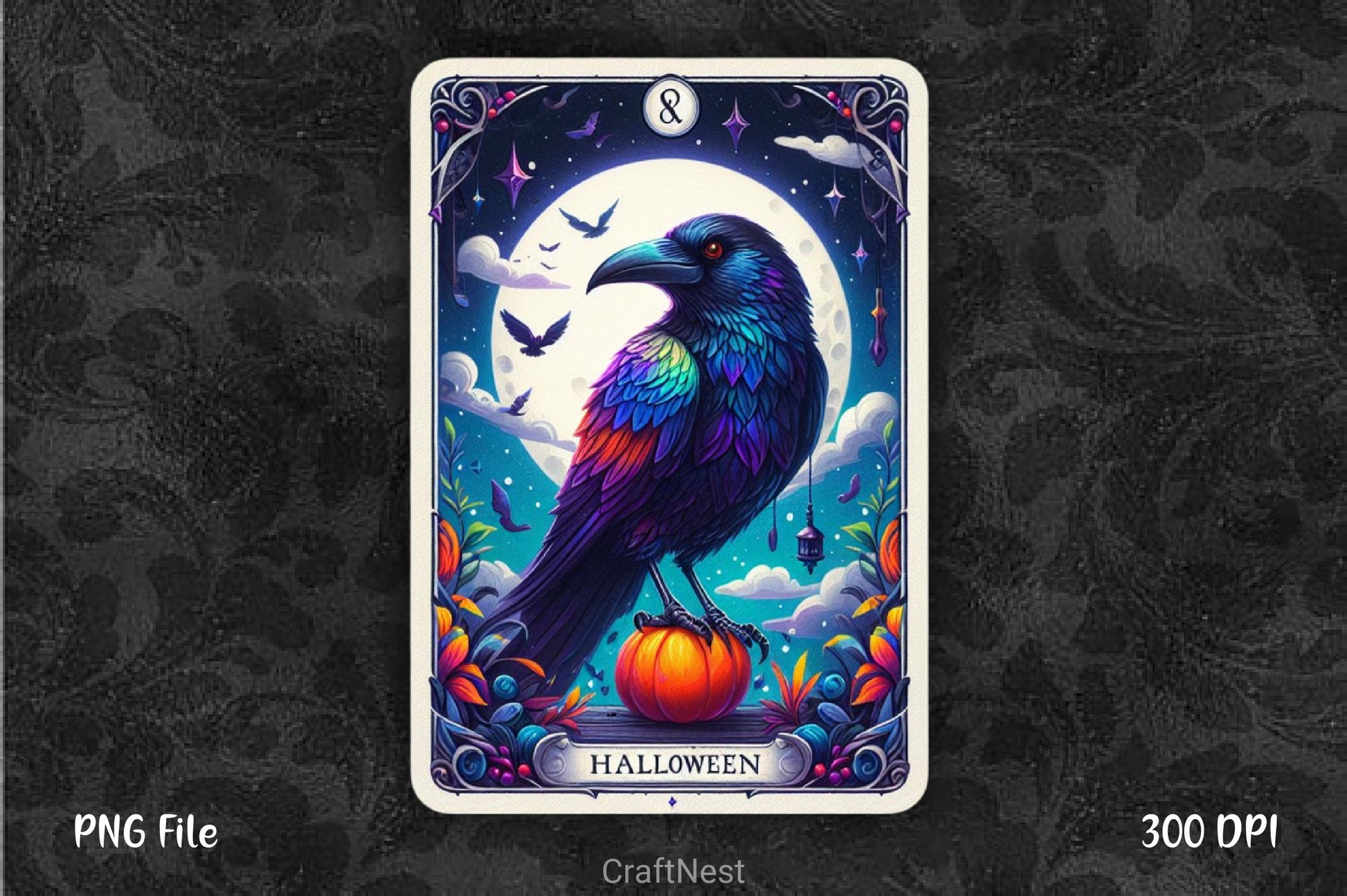 Raven Bird Tarot Card Clipart Bundle 6 - CraftNest - Digital Crafting and Art