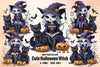 Cute Halloween Witch Clipart Bundle