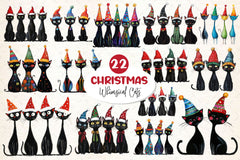 Whimsical Christmas Cat Clipart Bundle - CraftNest - Digital Crafting and Art
