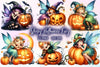 Sleepy Halloween Fairy Clipart Bundle