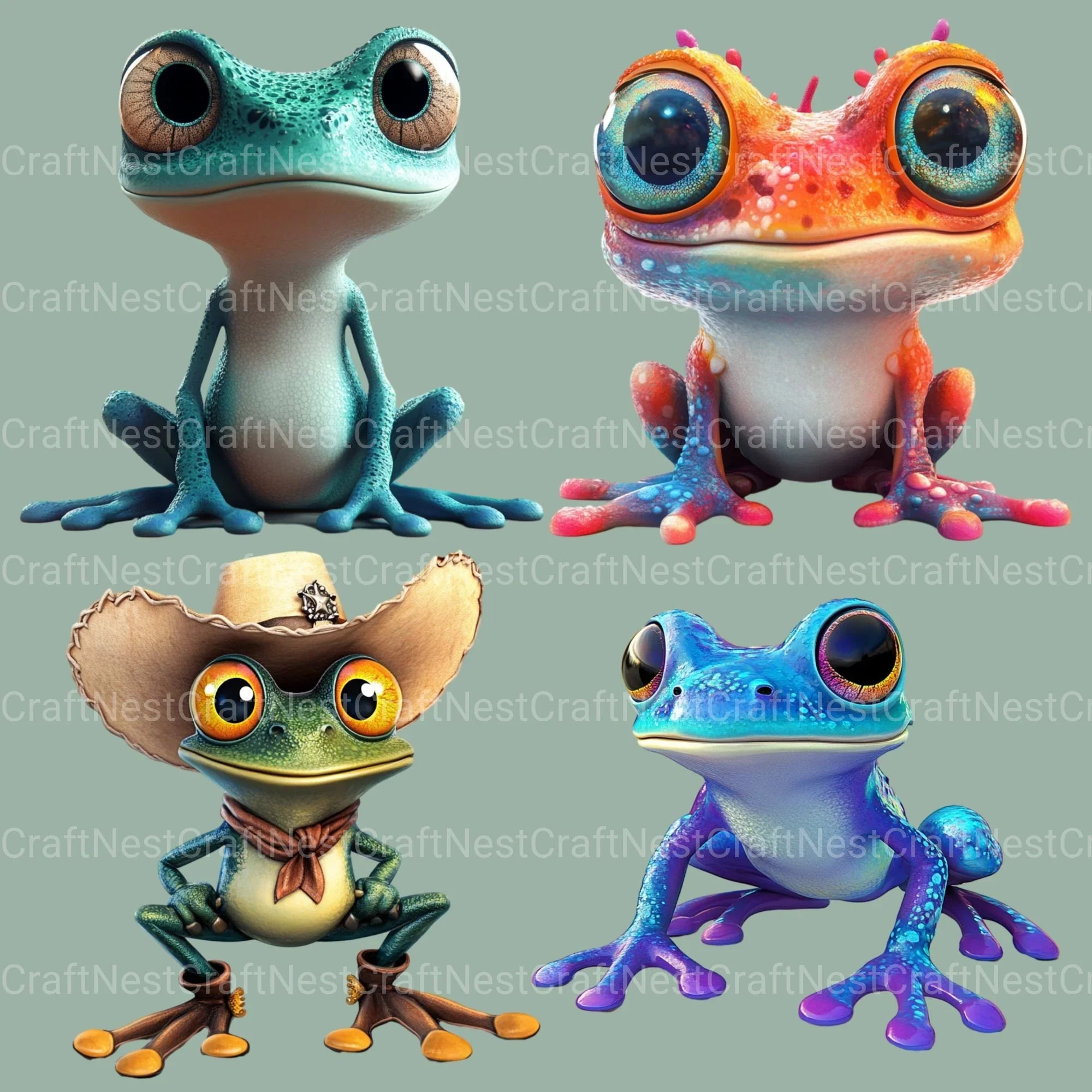 Frogs Clipart Bundle 3 - CraftNest - Digital Crafting and Art