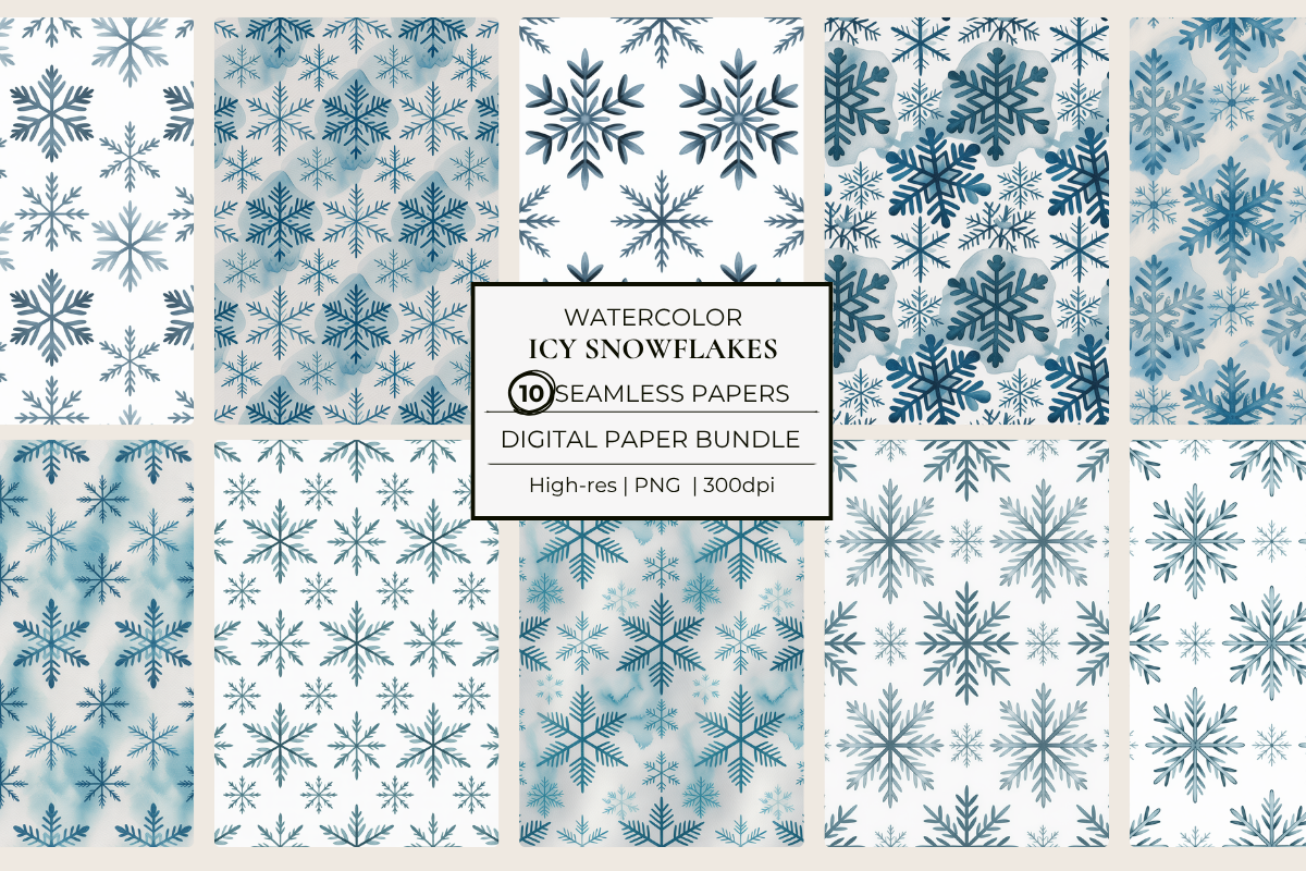 Icy Snowflakes Seamless Papers
