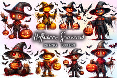 Halloween Scarecrow Clipart Bundle 2 - CraftNest - Digital Crafting and Art