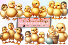 Three Ducklings Clipart Bundle - CraftNest - Digital Crafting and Art