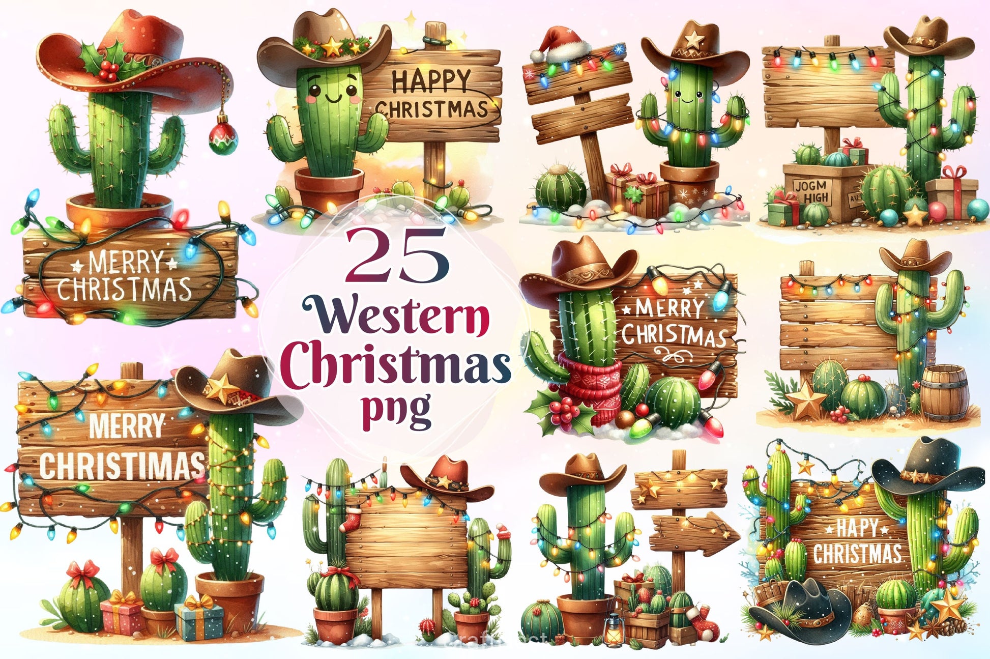 Western Christmas Clipart Bundle 3 - CraftNest - Digital Crafting and Art