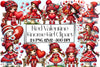 Red Valentine Gnome Girl Clipart Bundle