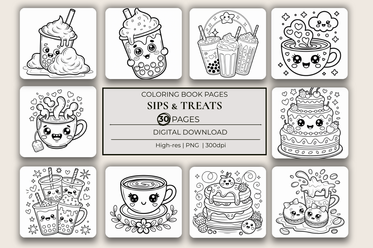 Sips & Treats Coloring Book
