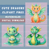 Cute Dragons Clipart Bundle