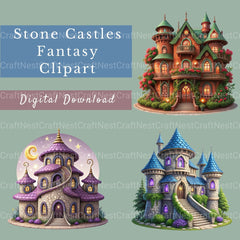 Castles Stone Clipart Bundle - CraftNest - Digital Crafting and Art