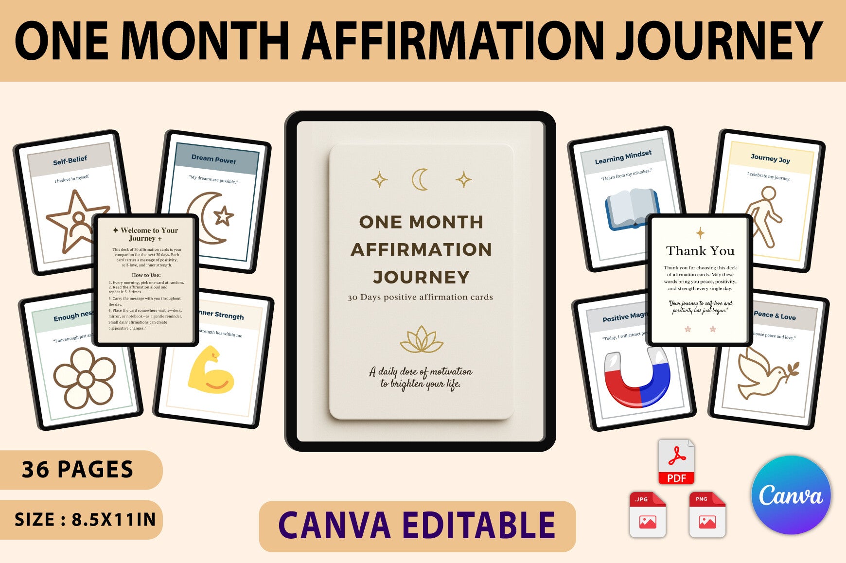 One Month Affirmation Journey Planner
