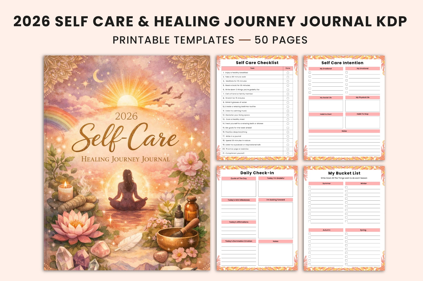Self Care Healing Journey Journal