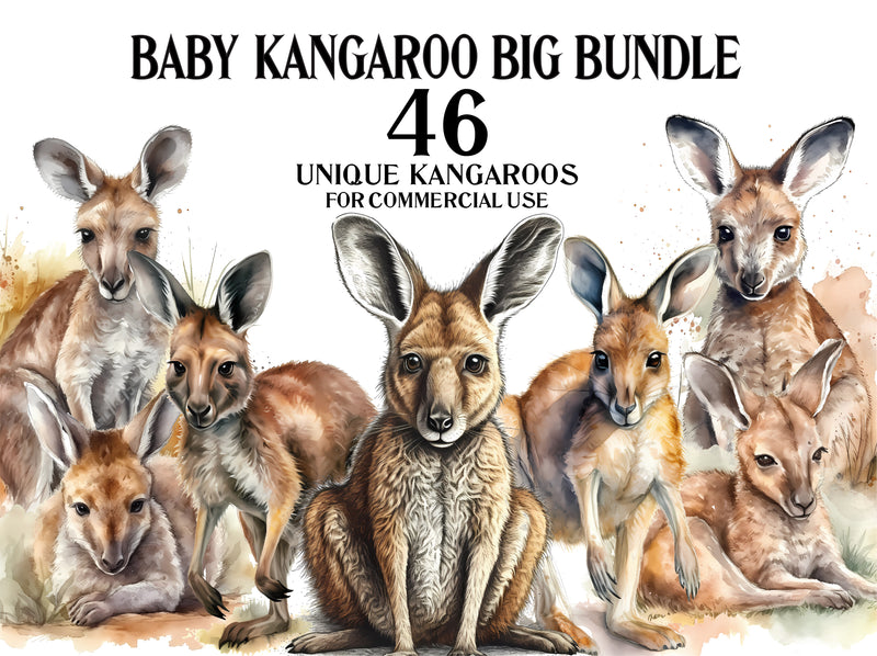 Baby Kangaroos Clipart - CraftNest