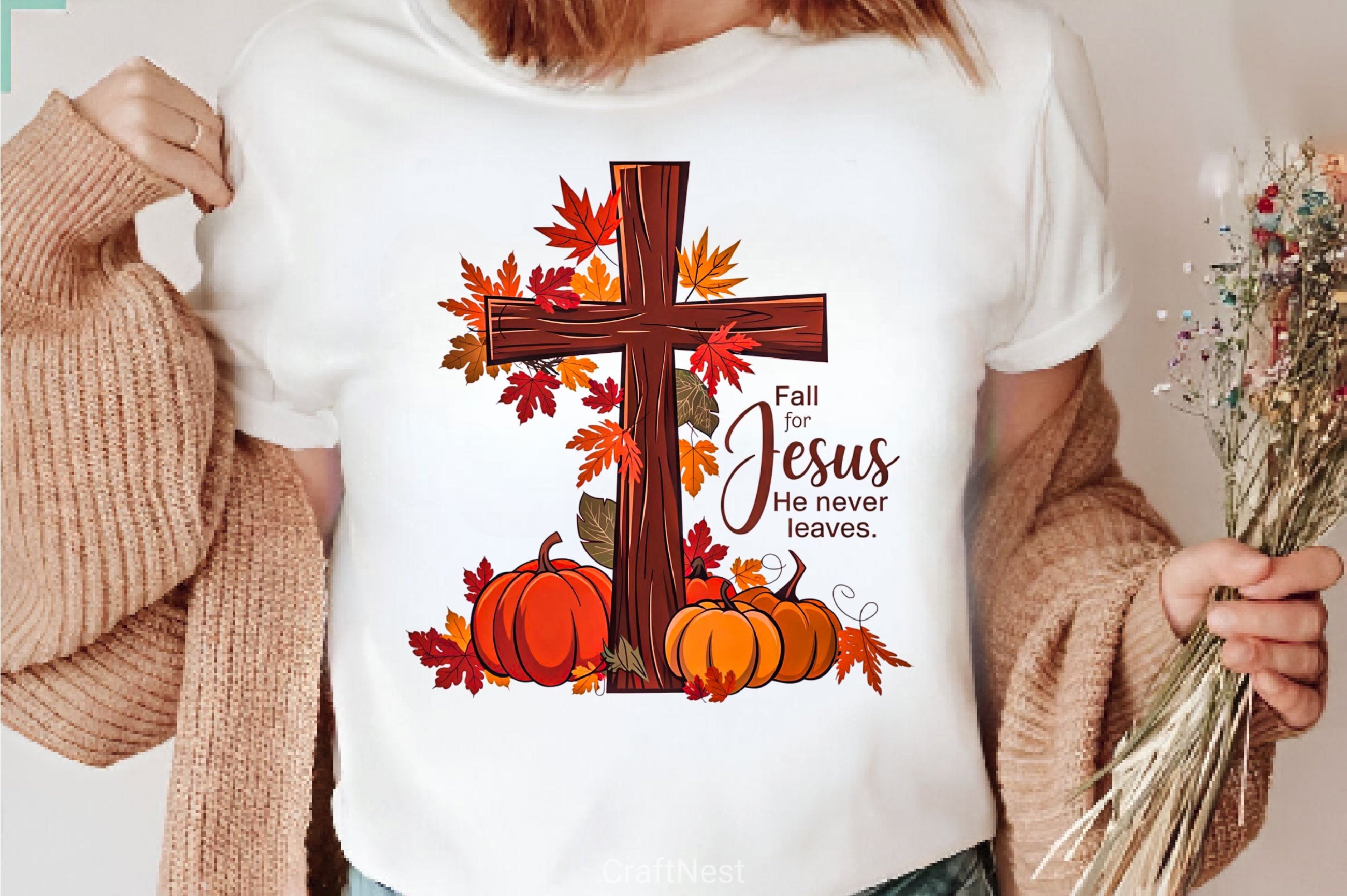 Faithful Fall Decor Cross With Pumpkins Clipart Bundle - CraftNest - Digital Crafting and Art
