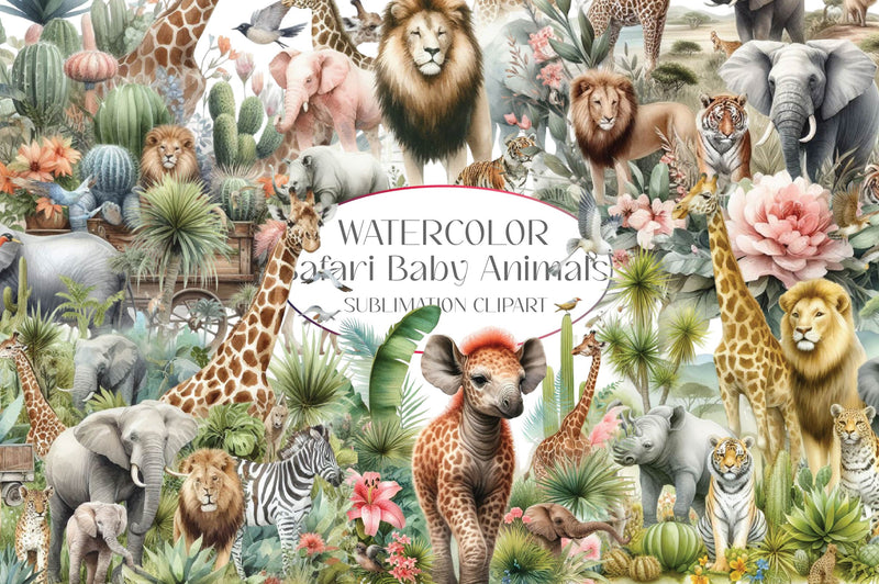 Safari Baby Animals Clipart Bundle - CraftNest - Digital Crafting and Art