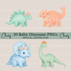 Baby Dinosaurs 2 Clipart Bundle - CraftNest - Digital Crafting and Art