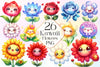 Flower Kawaii Clipart Bundle