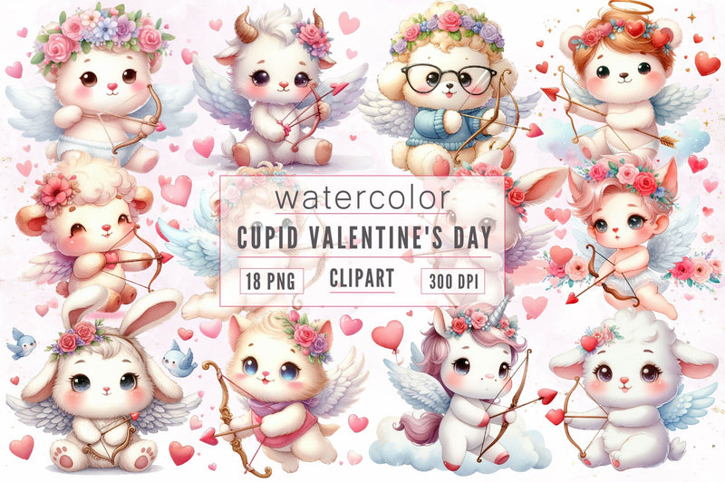 Cupid Valentines Day Clipart Bundle - CraftNest - Digital Crafting and Art