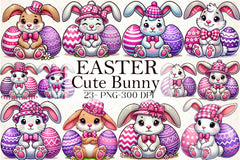 Cute Easter Bunny Clipart Bundle 36 - CraftNest - Digital Crafting and Art