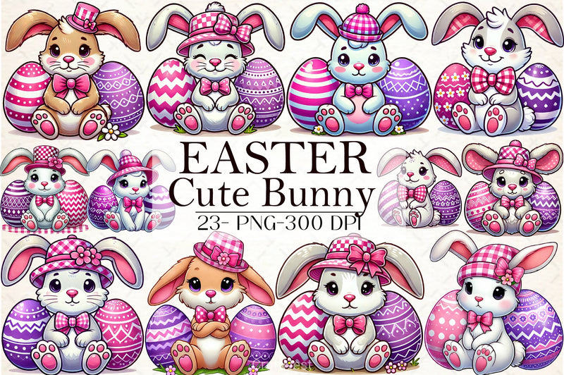 Cute Easter Bunny Clipart Bundle 36 - CraftNest - Digital Crafting and Art