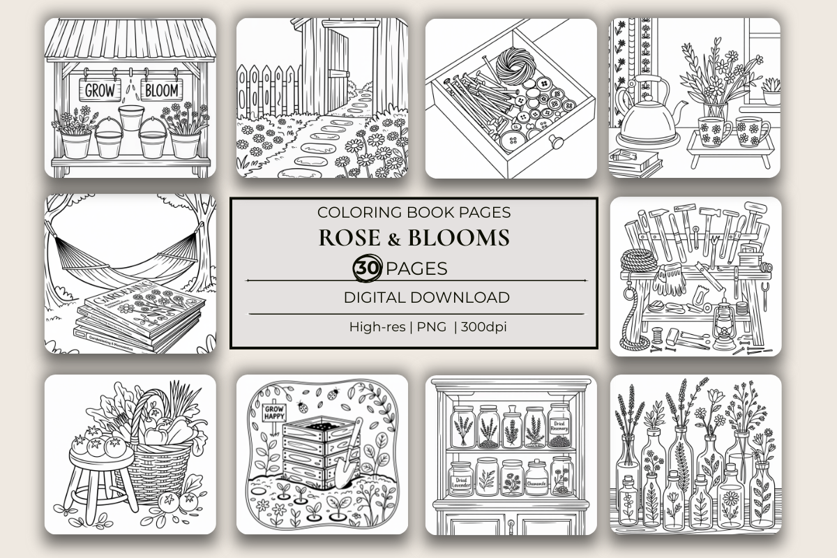 Roots & Blooms Coloring Book