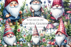 Garden Gnome Clipart Bundle - CraftNest - Digital Crafting and Art