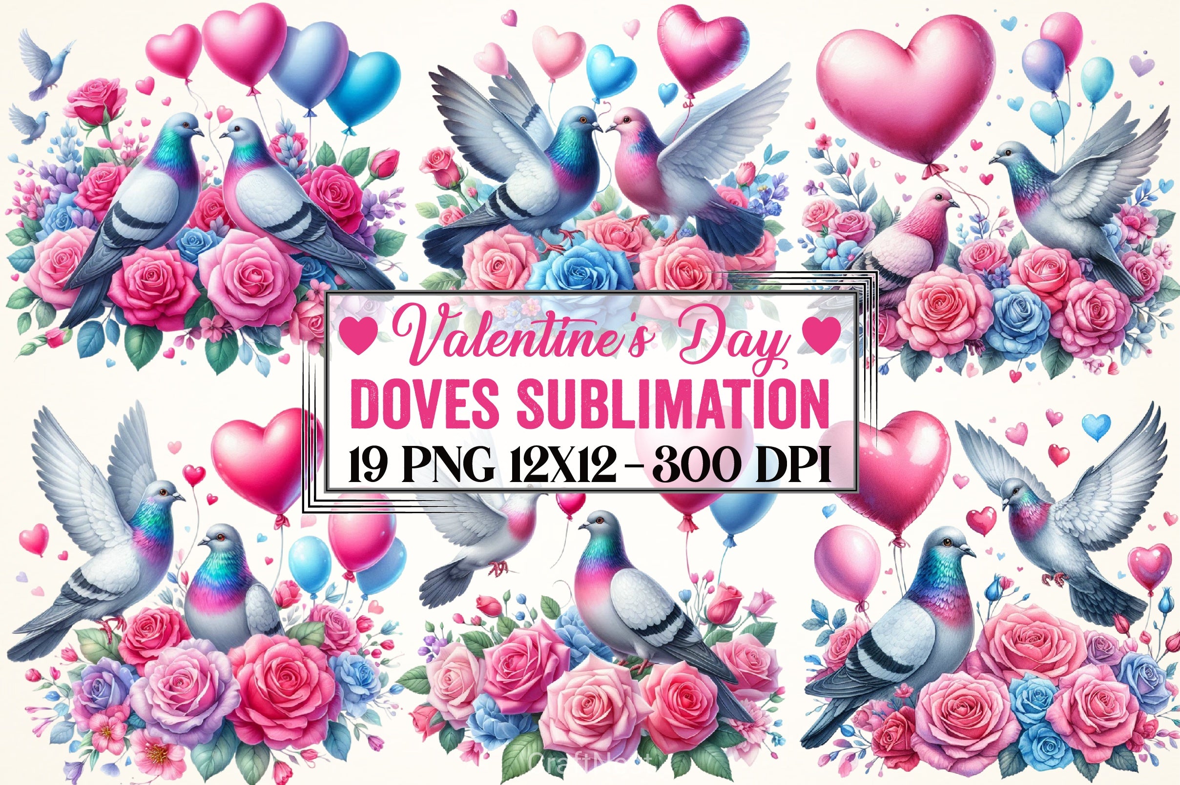 Valentine Doves Clipart Bundle - CraftNest - Digital Crafting and Art