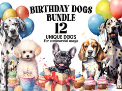 Birthday Dogs Clipart - CraftNest