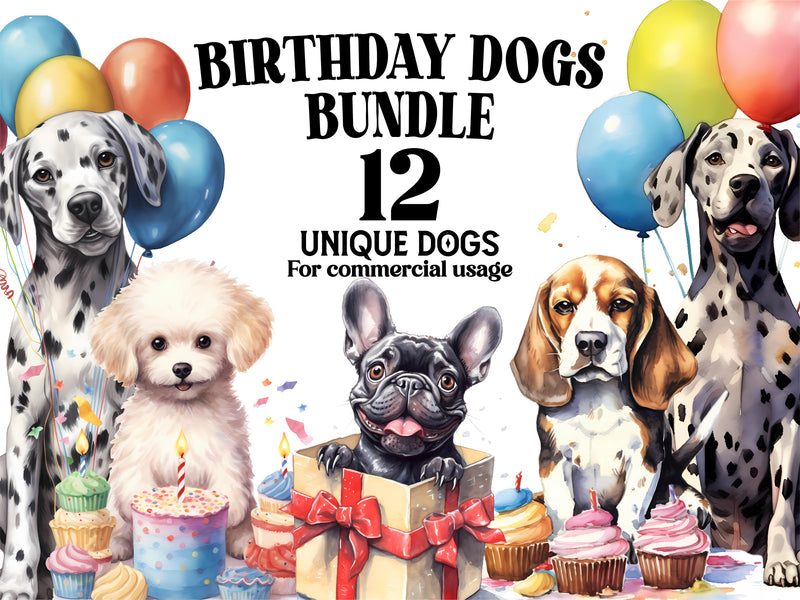 Birthday Dogs Clipart - CraftNest