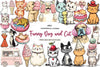 Funny Dog And Cat Love Ice Cream Clipart Bundle