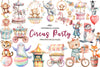 Vintage Circus Party Animal Clipart Bundle