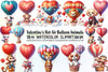 Valentine's Hot Air Balloon Animals Clipart Bundle