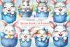 Easter Bunny In Pocket Clipart Bundle