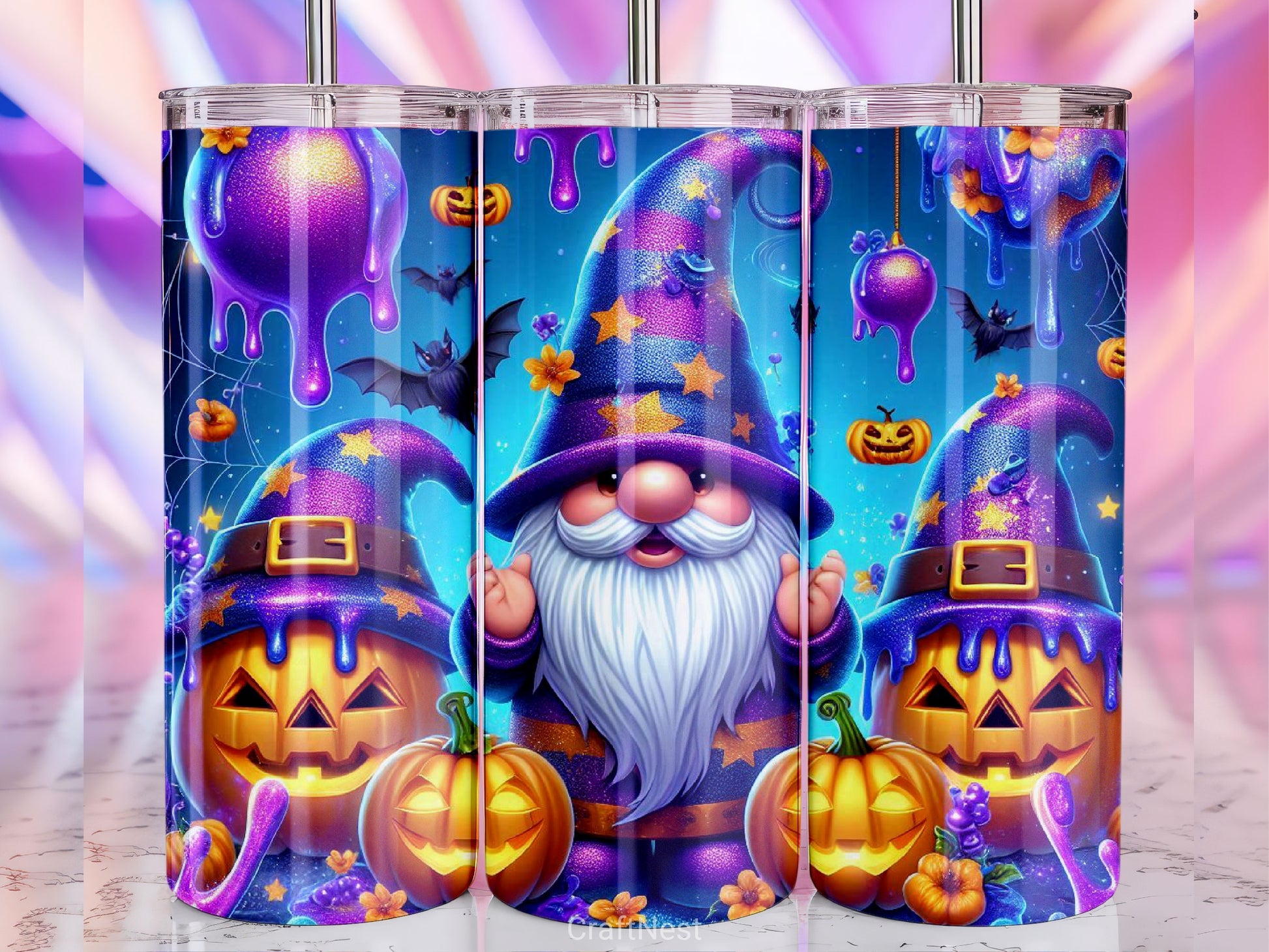 Halloween Gnome Tumbler Wrap Bundle 3 - CraftNest - Digital Crafting and Art