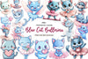 Blue Cat Ballerina Clipart Bundle
