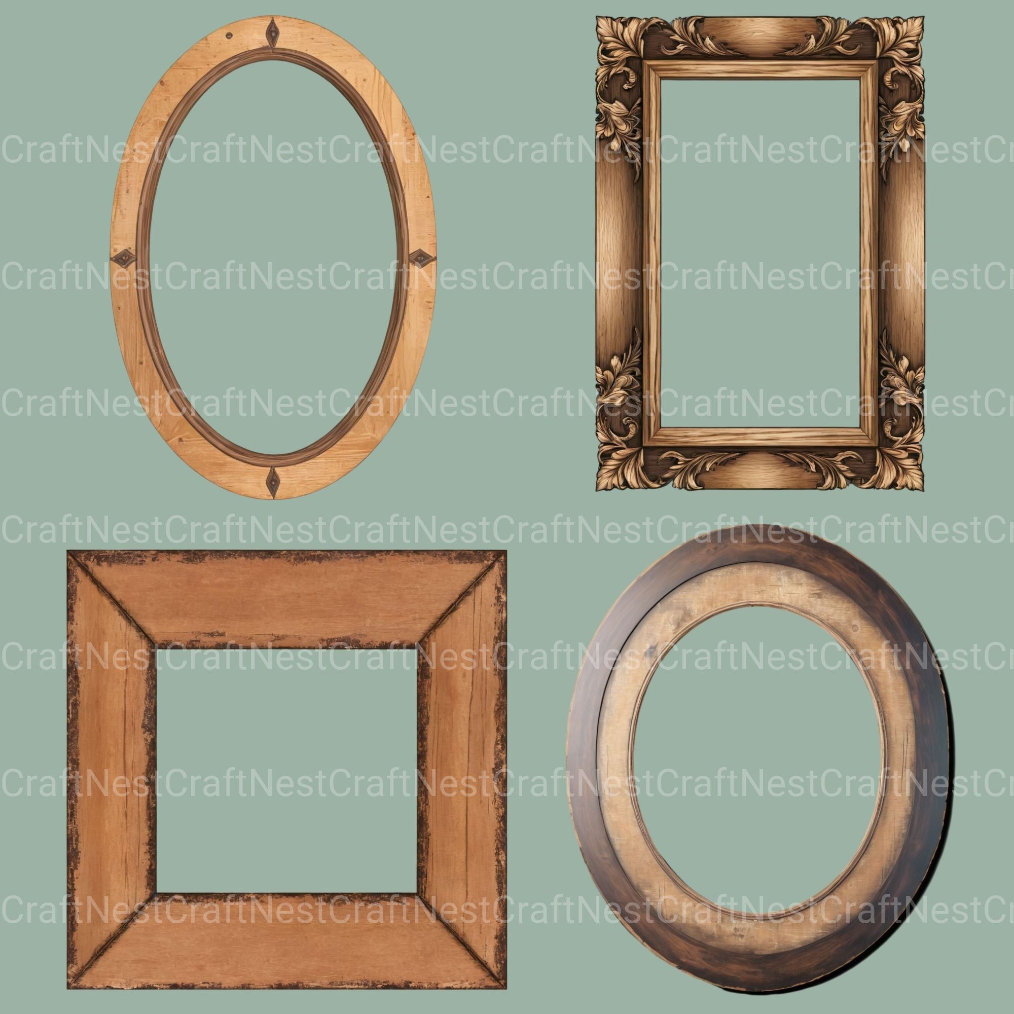 Wooden Frames Clipart Bundle - CraftNest - Digital Crafting and Art