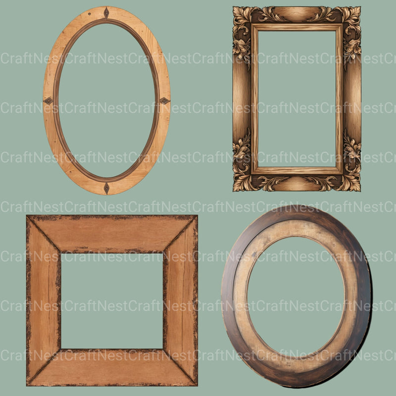 Wooden Frames Clipart Bundle - CraftNest - Digital Crafting and Art