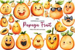 Papaya Fruit Papaya Clipart Bundle - CraftNest - Digital Crafting and Art
