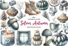 Silver Autumn Clipart Bundle
