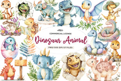 Paleontology Dinosaur Animal Clipart Bundle - CraftNest - Digital Crafting and Art