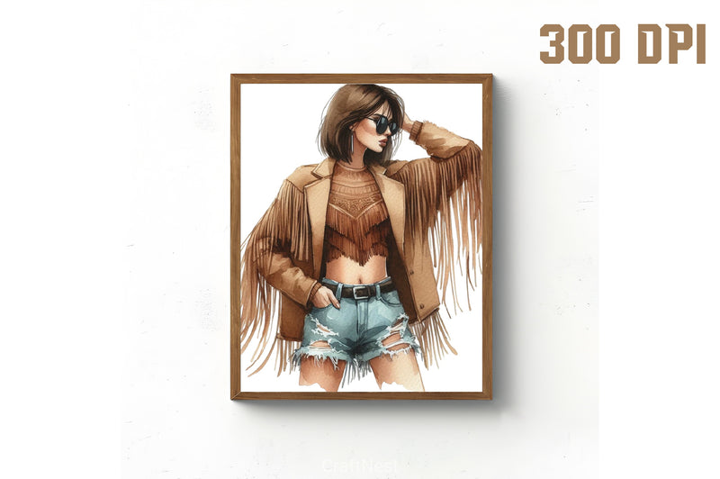 Boho Girls Clipart Bundle - CraftNest - Digital Crafting and Art