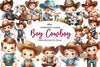 Baby Boy Cowboy Clipart Bundle
