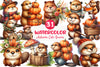 Autumn Cute Beaver Clipart Bundle