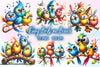 Funny Birds On Branch Clipart Bundle 2