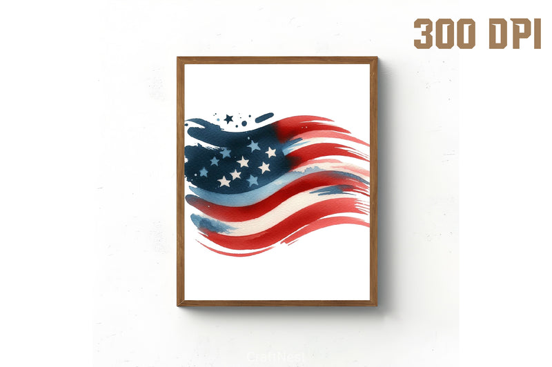 4th of July Brushstroke Clipart Bundle - CraftNest - Digital Crafting and Art