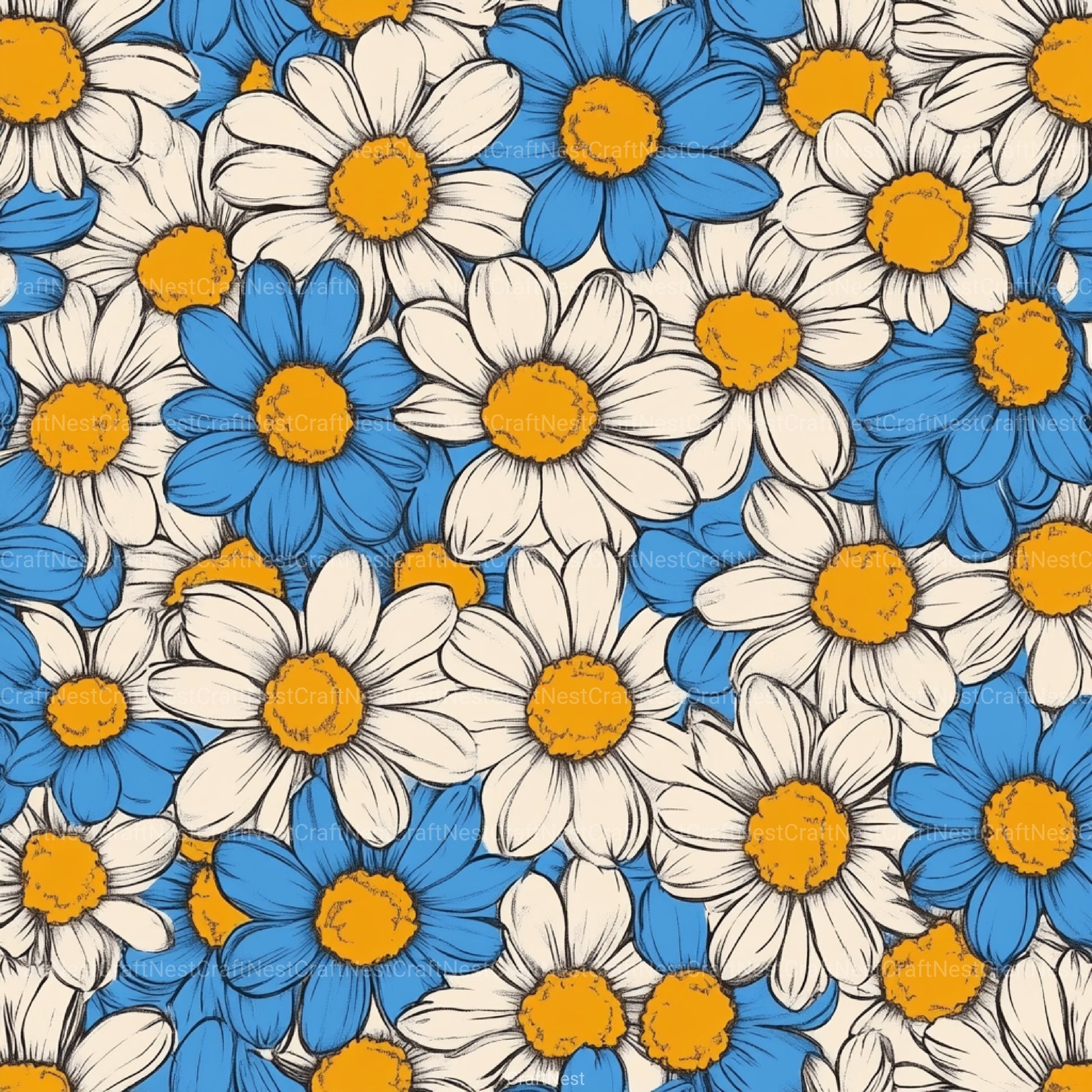 Shabby Chic Flowers Seamless Patterns Digital Paper - CraftNest - Digital Crafting and Art