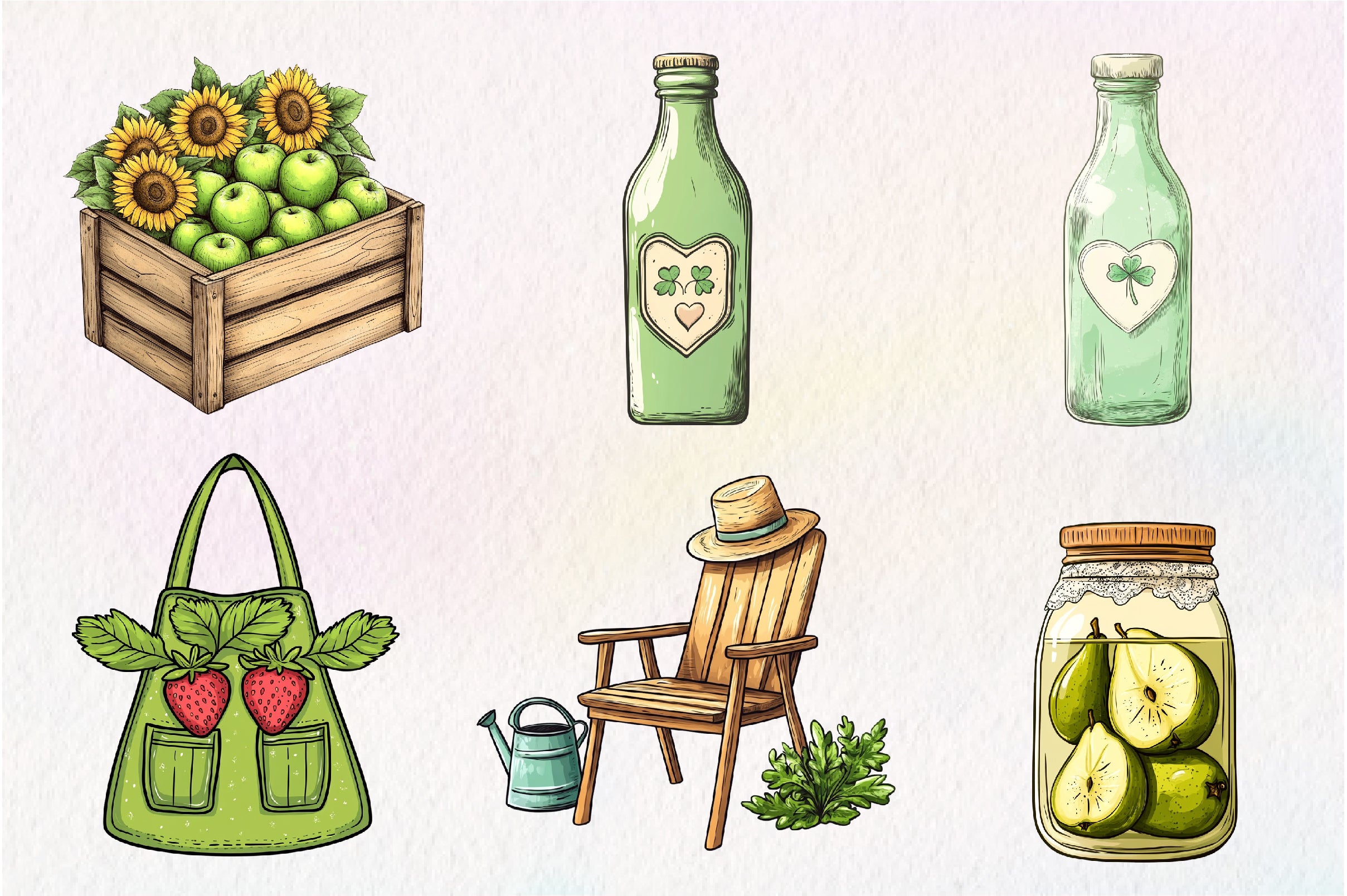 Green Summer Cottagecore Clipart Bundle - CraftNest - Digital Crafting and Art