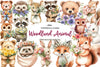 Spring Woodland Animal With Bouquet Clipart Bundle