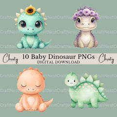 Baby Dinosaurs 1 Clipart Bundle - CraftNest - Digital Crafting and Art