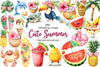 Tropical Cute Summer Clipart Bundle